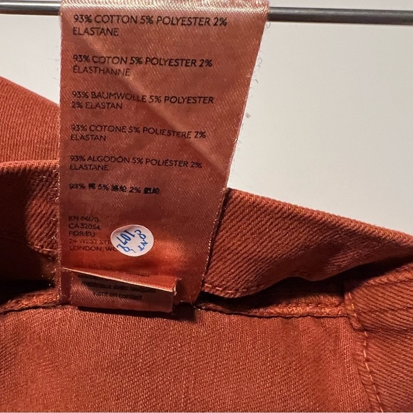 Free People We The Free Virgo Zip-Front Denim Mini Skirt Stretch Burnt Orange 24 - Picture 9 of 10